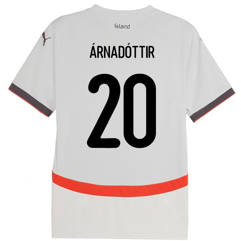Danxen Män Island Guðný Árnadóttir #20 Vit Bortatröja Matchtröjor 24-26 Tröjor T-Tröja