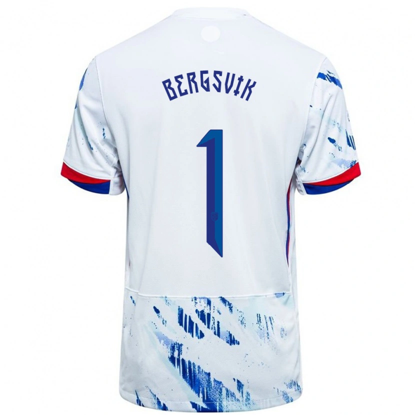 Danxen Män Norge Aksel Bergsvik #1 Vit Blå Bortatröja Matchtröjor 24-26 Tröjor T-Tröja
