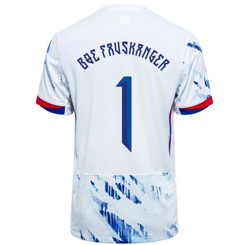 Danxen Män Norge Einar Bøe Fauskanger #1 Vit Blå Bortatröja Matchtröjor 24-26 Tröjor T-Tröja