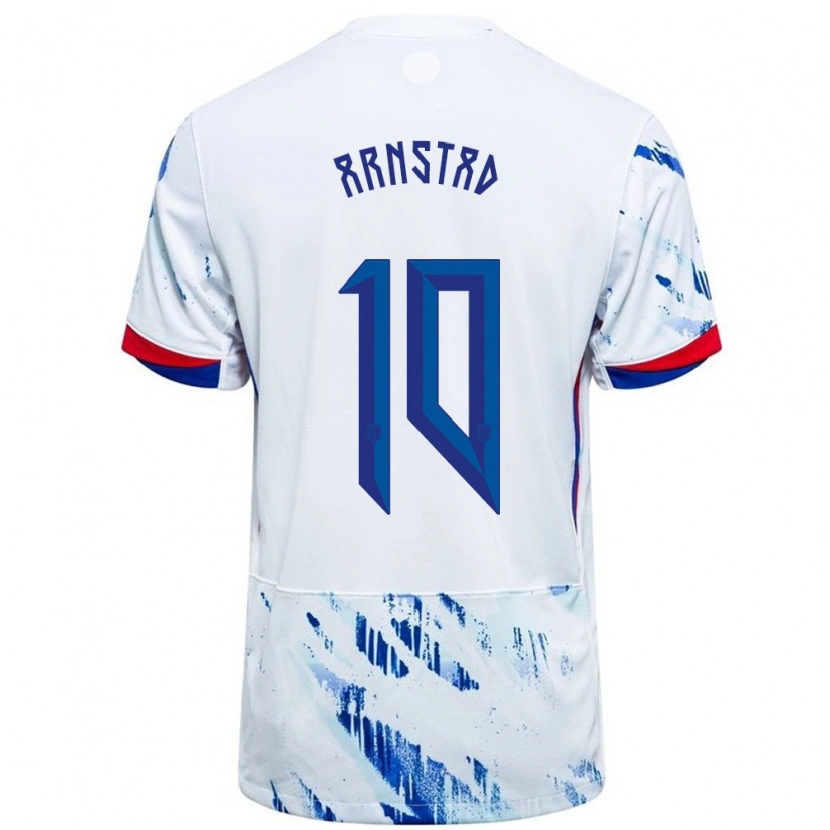 Danxen Män Norge Kristian Arnstad #10 Vit Blå Bortatröja Matchtröjor 24-26 Tröjor T-Tröja