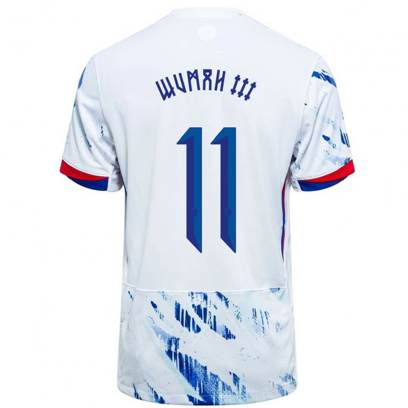 Danxen Män Norge Edward Wumah Iii #11 Vit Blå Bortatröja Matchtröjor 24-26 Tröjor T-Tröja