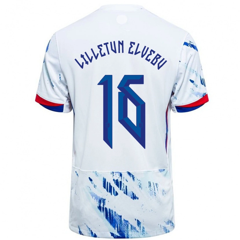Danxen Män Norge Aleksander Lilletun Elvebu #16 Vit Blå Bortatröja Matchtröjor 24-26 Tröjor T-Tröja