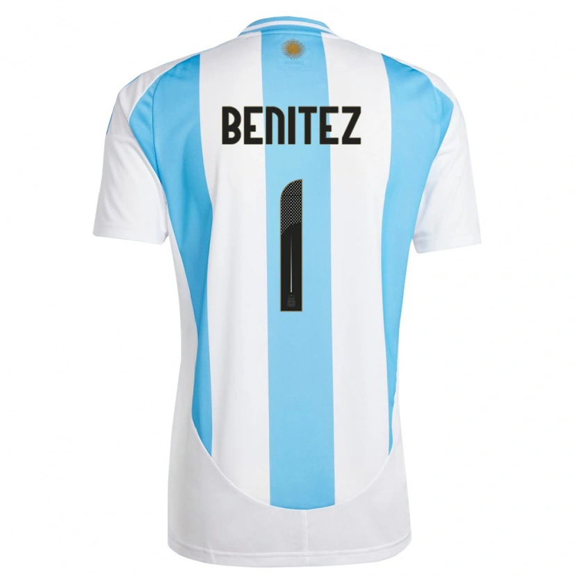 Danxen Kvinnor Argentina Walter Benítez #1 Vit Blå Hemmatröja Matchtröjor 24-26 Tröjor T-Tröja