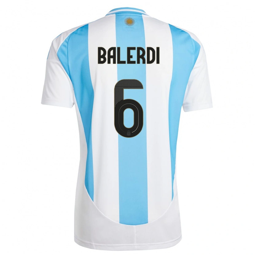 Danxen Kvinnor Argentina Leonardo Balerdi #6 Vit Blå Hemmatröja Matchtröjor 24-26 Tröjor T-Tröja