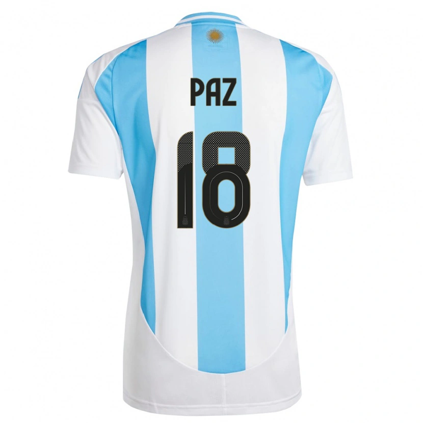 Danxen Kvinnor Argentina Nico Paz #18 Vit Blå Hemmatröja Matchtröjor 24-26 Tröjor T-Tröja