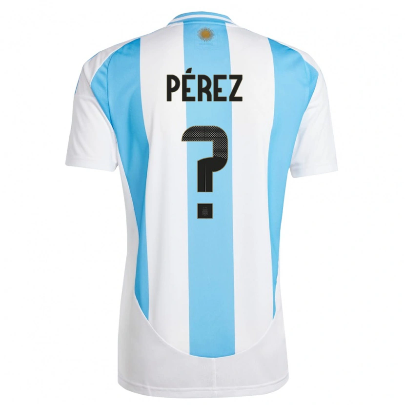 Danxen Kvinnor Argentina Tomás Pérez #0 Vit Blå Hemmatröja Matchtröjor 24-26 Tröjor T-Tröja
