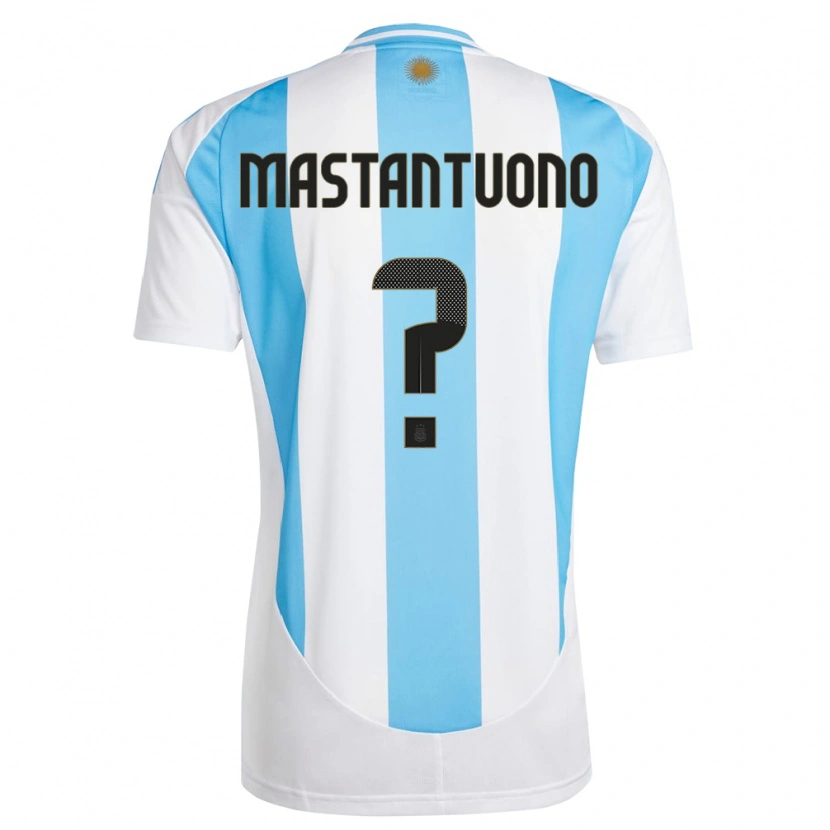 Danxen Kvinnor Argentina Franco Mastantuono #0 Vit Blå Hemmatröja Matchtröjor 24-26 Tröjor T-Tröja