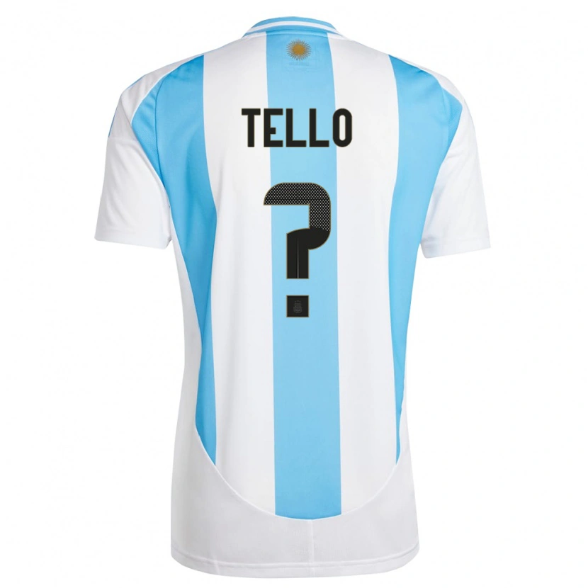 Danxen Kvinnor Argentina Alejandro Tello #0 Vit Blå Hemmatröja Matchtröjor 24-26 Tröjor T-Tröja
