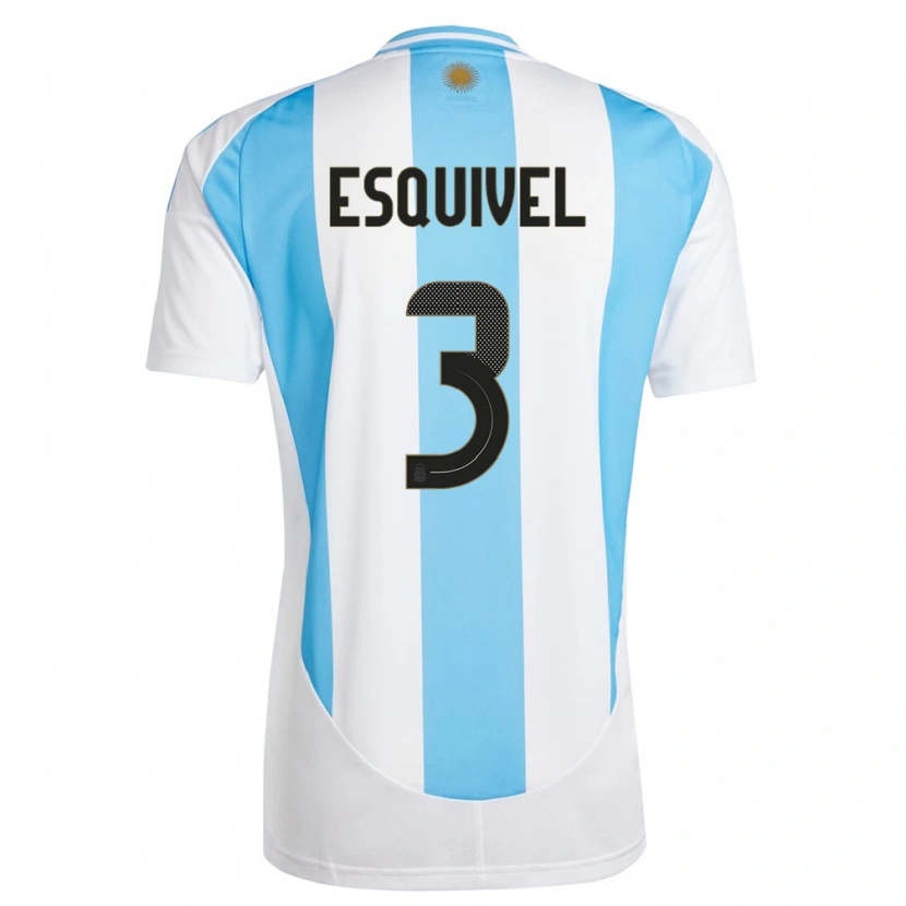 Danxen Kvinnor Argentina Lucas Esquivel #3 Vit Blå Hemmatröja Matchtröjor 24-26 Tröjor T-Tröja
