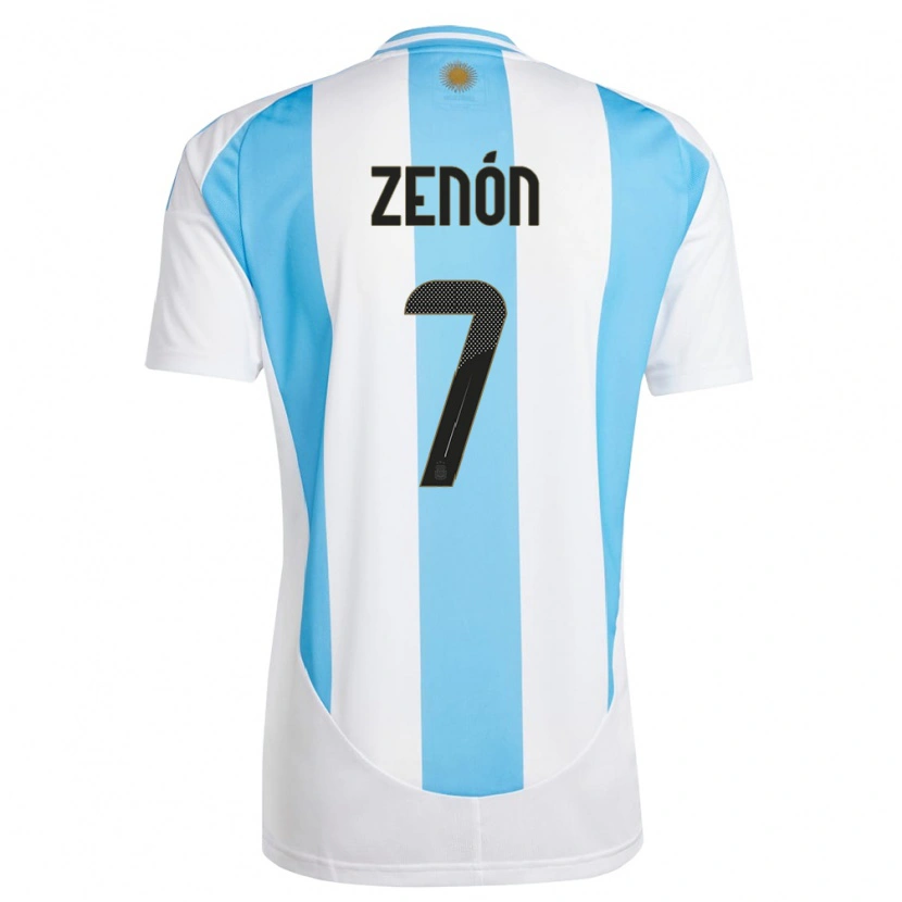 Danxen Kvinnor Argentina Kevin Zenón #7 Vit Blå Hemmatröja Matchtröjor 24-26 Tröjor T-Tröja
