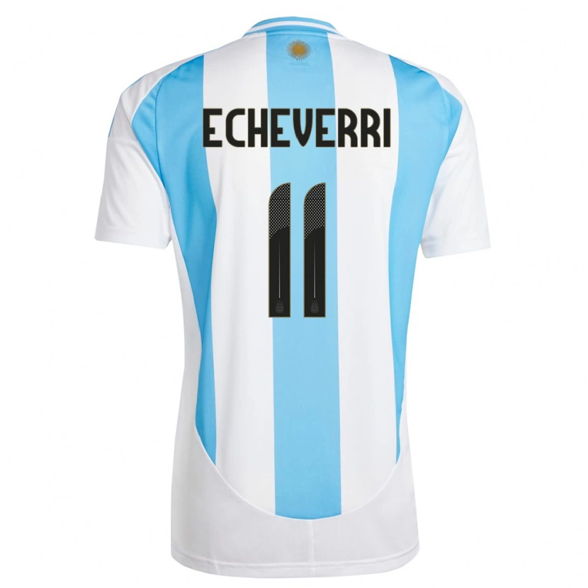Danxen Kvinnor Argentina Claudio Echeverri #11 Vit Blå Hemmatröja Matchtröjor 24-26 Tröjor T-Tröja