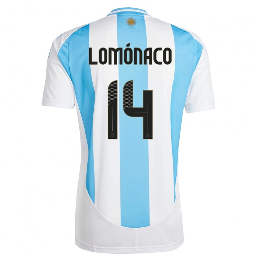 Danxen Kvinnor Argentina Kevin Lomónaco #14 Vit Blå Hemmatröja Matchtröjor 24-26 Tröjor T-Tröja