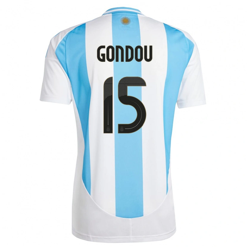 Danxen Kvinnor Argentina Luciano Gondou #15 Vit Blå Hemmatröja Matchtröjor 24-26 Tröjor T-Tröja