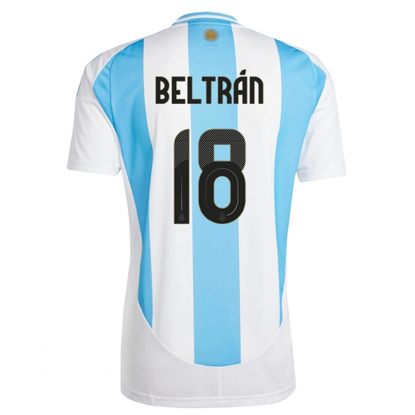Danxen Kvinnor Argentina Lucas Beltrán #18 Vit Blå Hemmatröja Matchtröjor 24-26 Tröjor T-Tröja