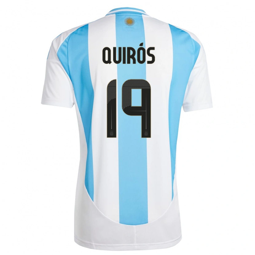 Danxen Kvinnor Argentina Aarón Quirós #19 Vit Blå Hemmatröja Matchtröjor 24-26 Tröjor T-Tröja