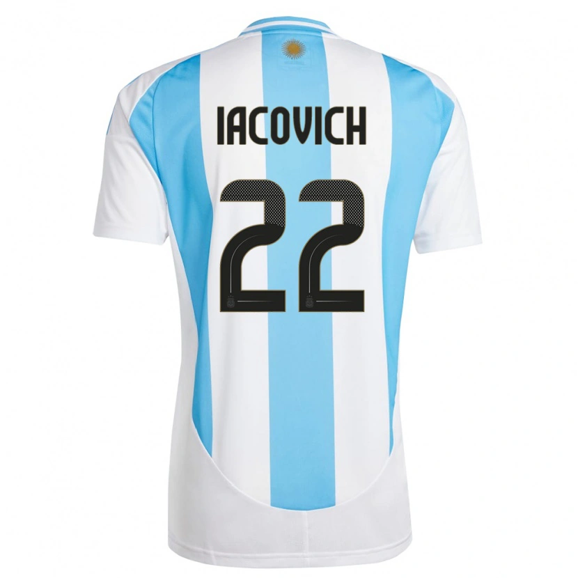 Danxen Kvinnor Argentina Fabricio Iacovich #22 Vit Blå Hemmatröja Matchtröjor 24-26 Tröjor T-Tröja
