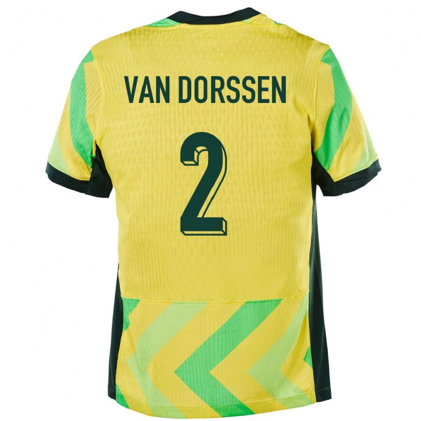 Danxen Kvinnor Australien Ben Van Dorssen #2 Gyllene Hemmatröja Matchtröjor 24-26 Tröjor T-Tröja