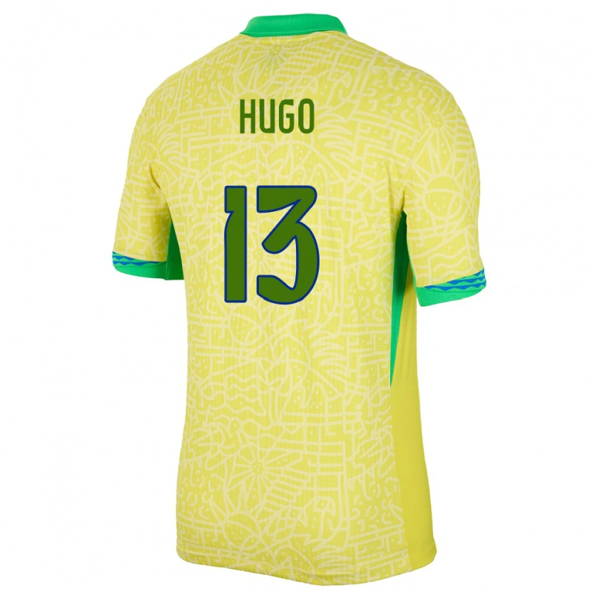 Danxen Kvinnor Brasilien Vitor Hugo #13 Gul Hemmatröja Matchtröjor 24-26 Tröjor T-Tröja