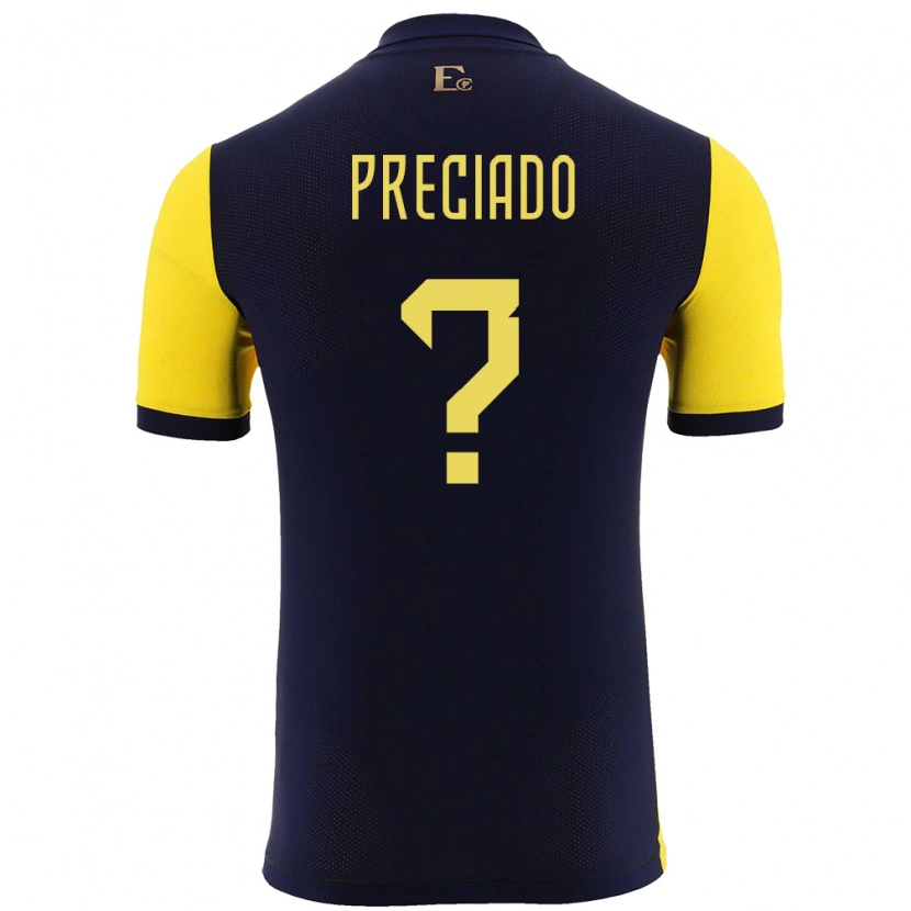 Danxen Kvinnor Ecuador Gipson Preciado #0 Gul Hemmatröja Matchtröjor 24-26 Tröjor T-Tröja