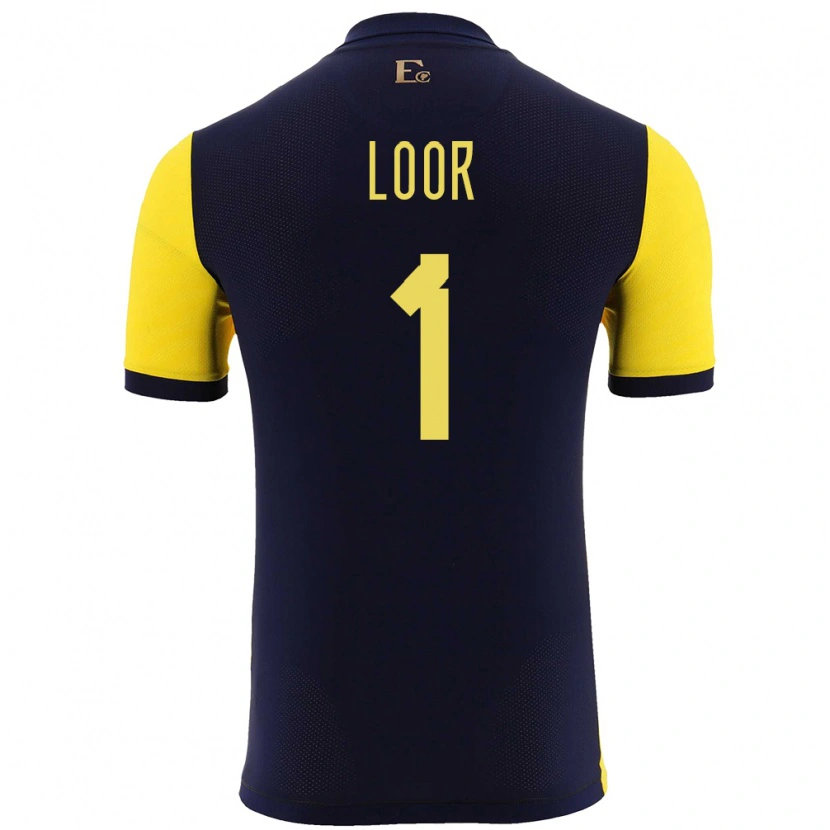 Danxen Kvinnor Ecuador Cristhian Loor #1 Gul Hemmatröja Matchtröjor 24-26 Tröjor T-Tröja