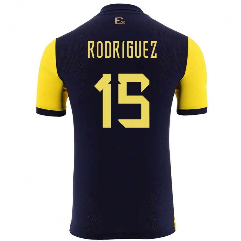Danxen Kvinnor Ecuador Juan Rodríguez #15 Gul Hemmatröja Matchtröjor 24-26 Tröjor T-Tröja