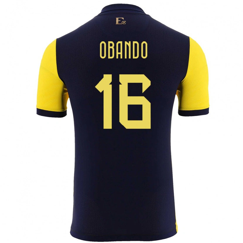 Danxen Kvinnor Ecuador Allen Obando #16 Gul Hemmatröja Matchtröjor 24-26 Tröjor T-Tröja