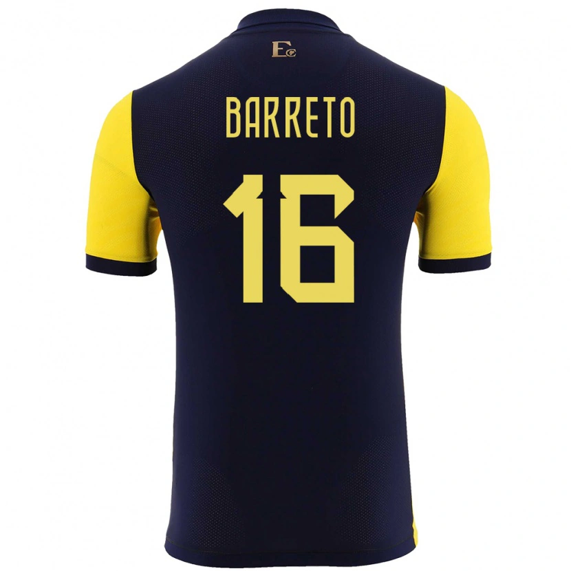 Danxen Kvinnor Ecuador Andry Barreto #16 Gul Hemmatröja Matchtröjor 24-26 Tröjor T-Tröja