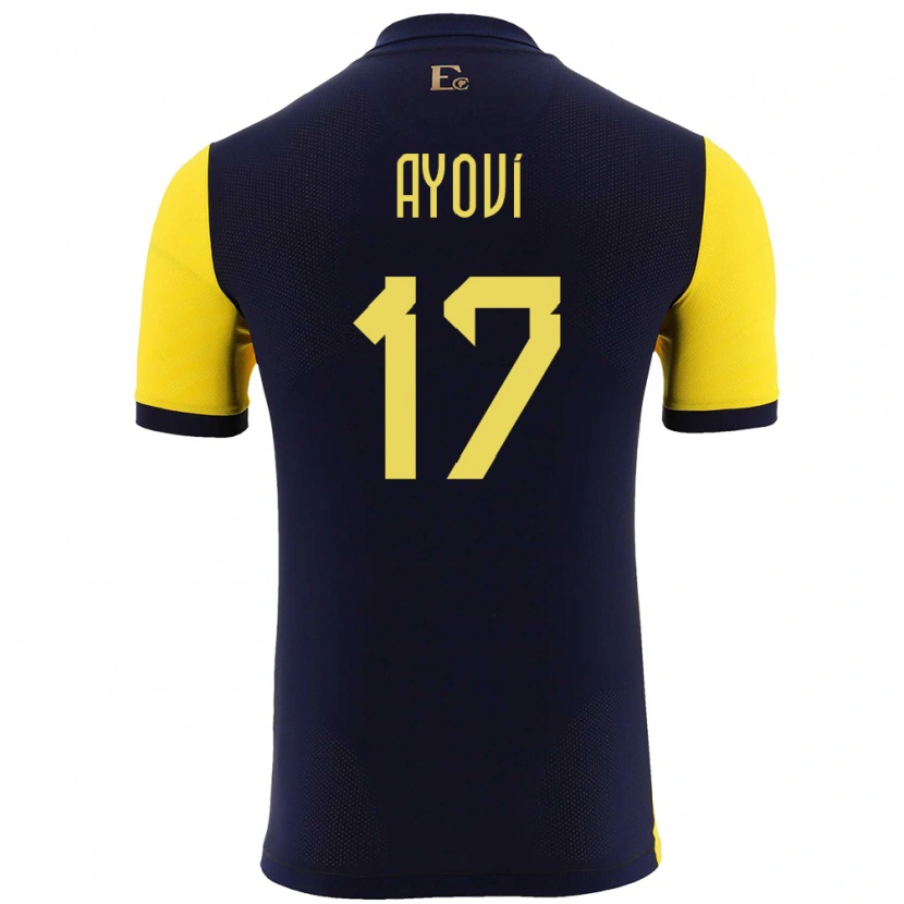 Danxen Kvinnor Ecuador Junior Ayoví #17 Gul Hemmatröja Matchtröjor 24-26 Tröjor T-Tröja