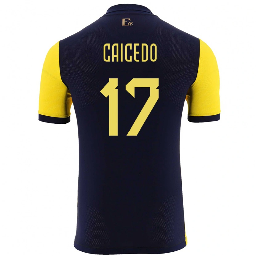 Danxen Kvinnor Ecuador Yorkaeff Caicedo #17 Gul Hemmatröja Matchtröjor 24-26 Tröjor T-Tröja