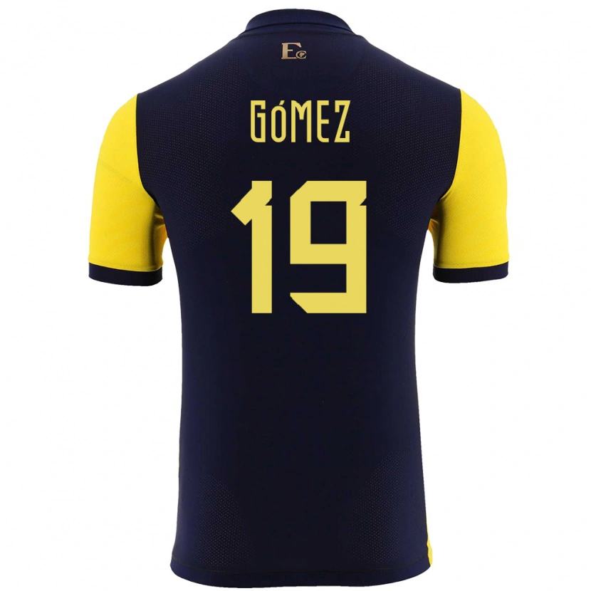 Danxen Kvinnor Ecuador Aníbal Gómez #19 Gul Hemmatröja Matchtröjor 24-26 Tröjor T-Tröja