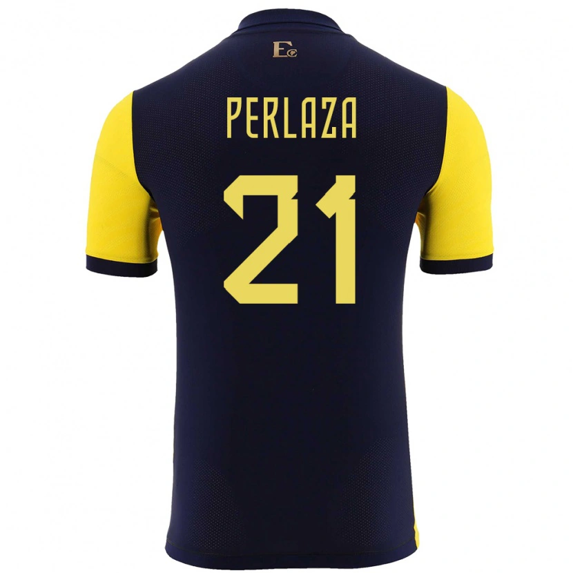 Danxen Kvinnor Ecuador Ronald Perlaza #21 Gul Hemmatröja Matchtröjor 24-26 Tröjor T-Tröja