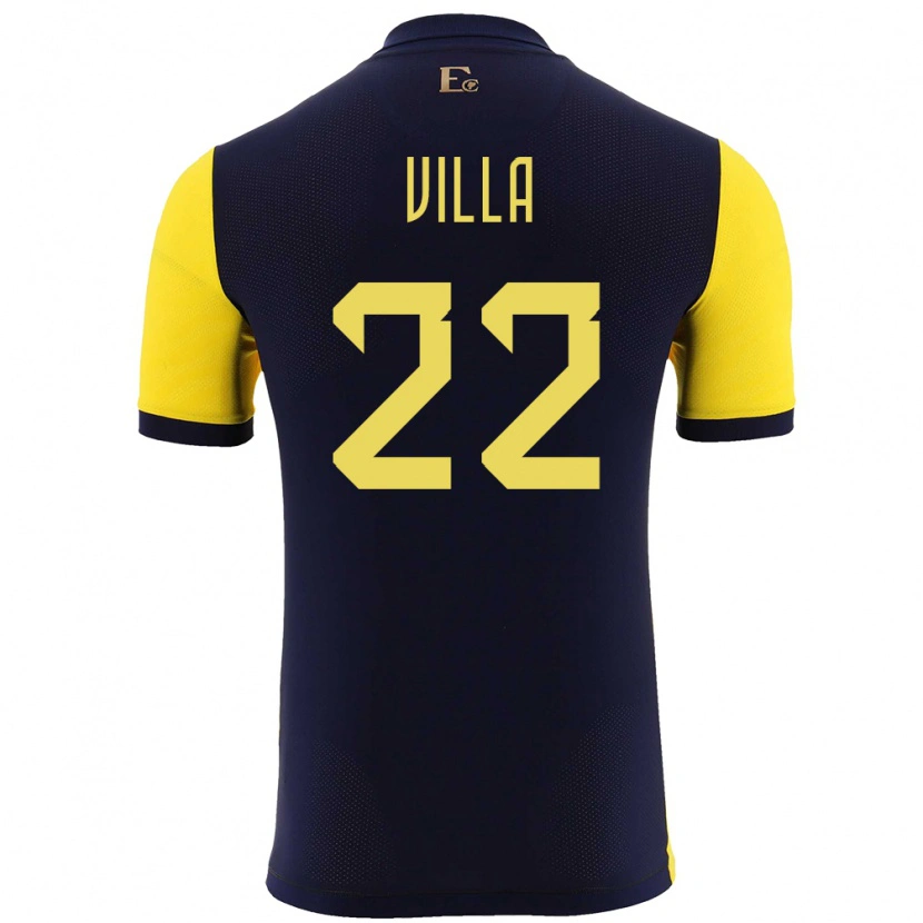 Danxen Kvinnor Ecuador Alexis Villa #22 Gul Hemmatröja Matchtröjor 24-26 Tröjor T-Tröja