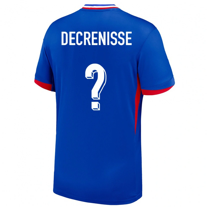 Danxen Kvinnor Frankrike Axel Decrenisse #0 Blå Hemmatröja Matchtröjor 24-26 Tröjor T-Tröja