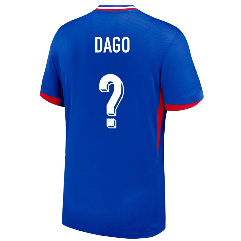 Danxen Kvinnor Frankrike Joshua Dago #0 Blå Hemmatröja Matchtröjor 24-26 Tröjor T-Tröja