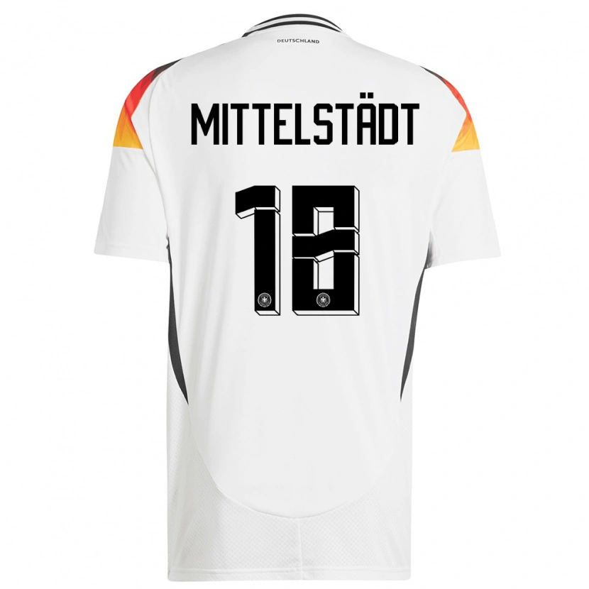 Danxen Kvinnor Tyskland Maximilian Mittelstädt #18 Vit Hemmatröja Matchtröjor 24-26 Tröjor T-Tröja