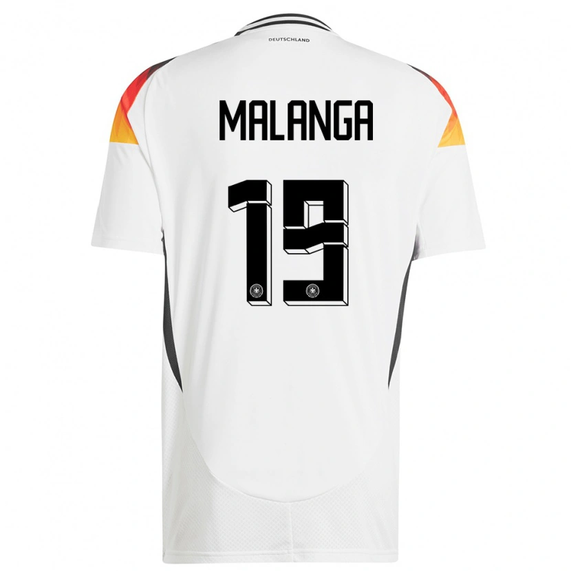 Danxen Kvinnor Tyskland Jarzinho Malanga #19 Vit Hemmatröja Matchtröjor 24-26 Tröjor T-Tröja