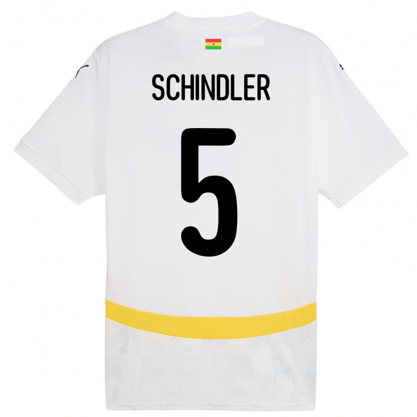 Danxen Kvinnor Ghana Kingsley Schindler #5 Vit Hemmatröja Matchtröjor 24-26 Tröjor T-Tröja