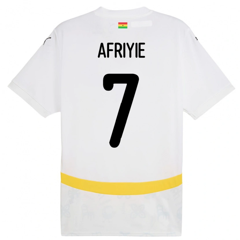 Danxen Kvinnor Ghana Jerry Afriyie #7 Vit Hemmatröja Matchtröjor 24-26 Tröjor T-Tröja