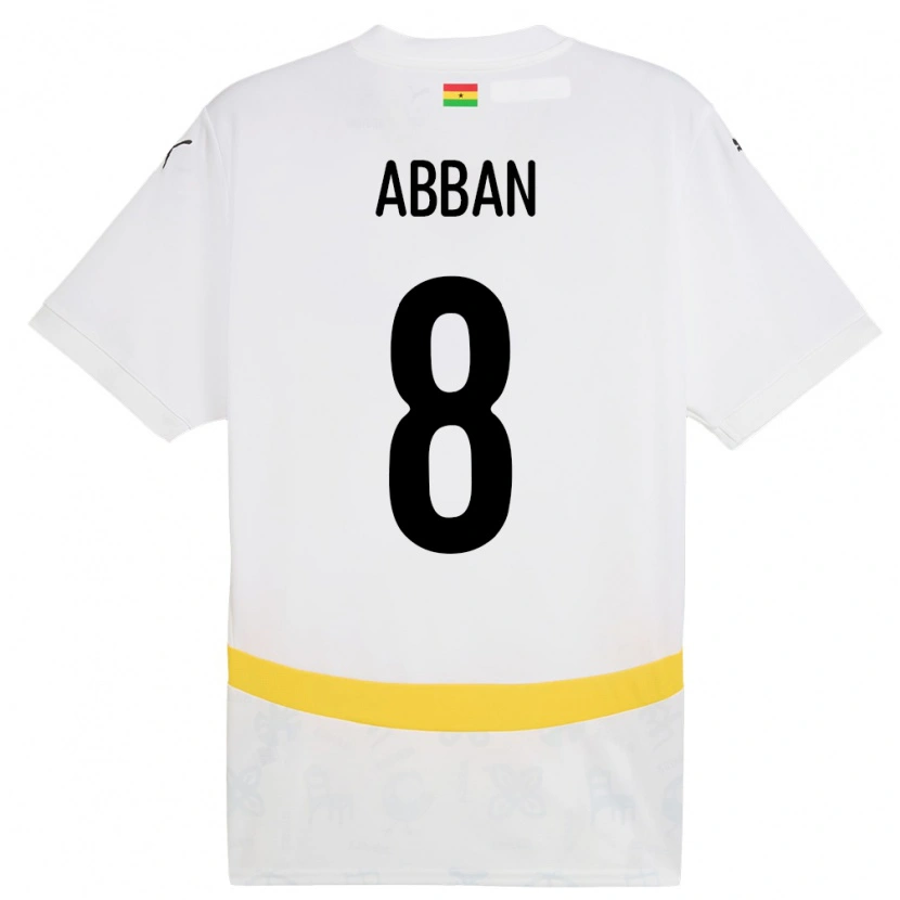 Danxen Kvinnor Ghana Ebenezer Abban #8 Vit Hemmatröja Matchtröjor 24-26 Tröjor T-Tröja