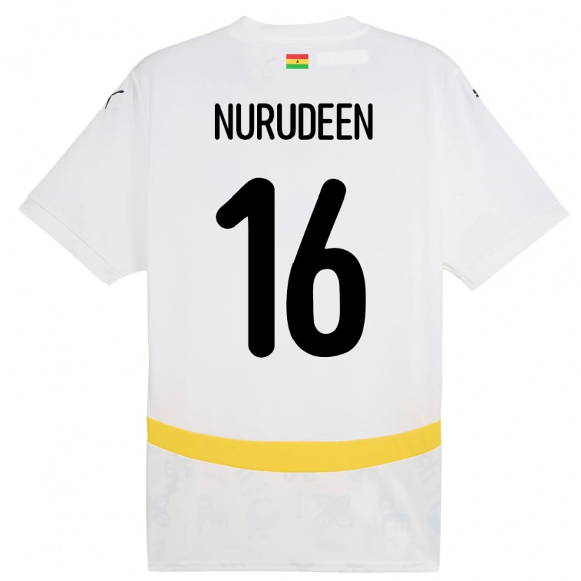 Danxen Kvinnor Ghana Abdul Nurudeen #16 Vit Hemmatröja Matchtröjor 24-26 Tröjor T-Tröja