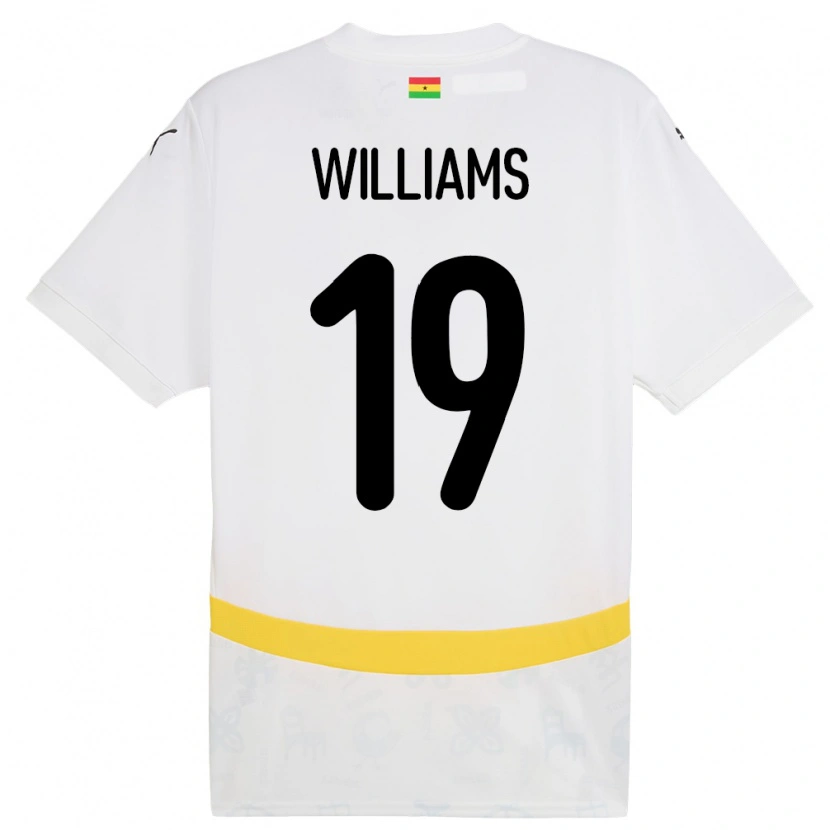 Danxen Kvinnor Ghana Iñaki Williams #19 Vit Hemmatröja Matchtröjor 24-26 Tröjor T-Tröja