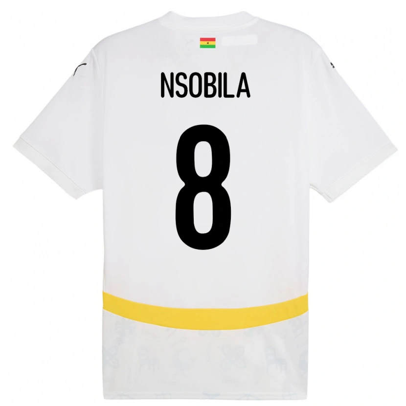 Danxen Kvinnor Ghana Dominic Nsobila #8 Vit Hemmatröja Matchtröjor 24-26 Tröjor T-Tröja