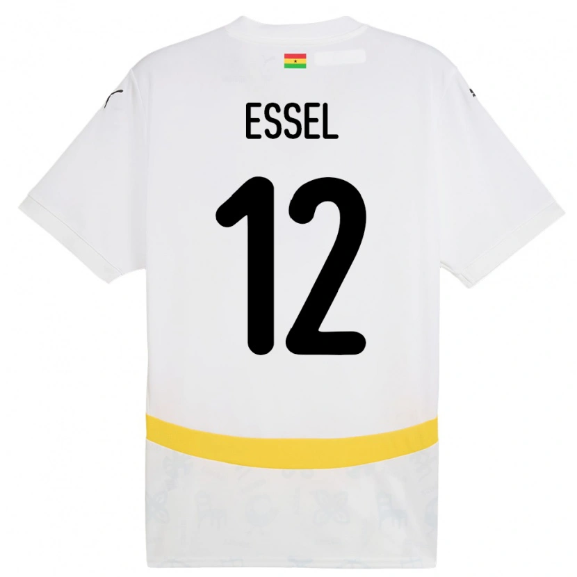 Danxen Kvinnor Ghana Aaron Essel #12 Vit Hemmatröja Matchtröjor 24-26 Tröjor T-Tröja