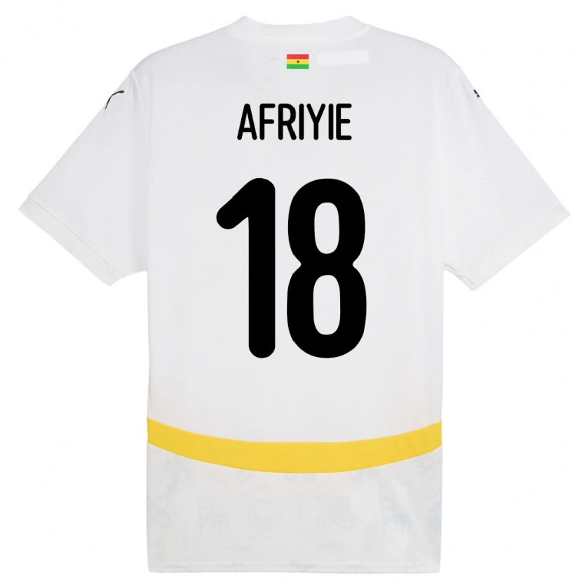 Danxen Kvinnor Ghana Daniel Afriyie #18 Vit Hemmatröja Matchtröjor 24-26 Tröjor T-Tröja