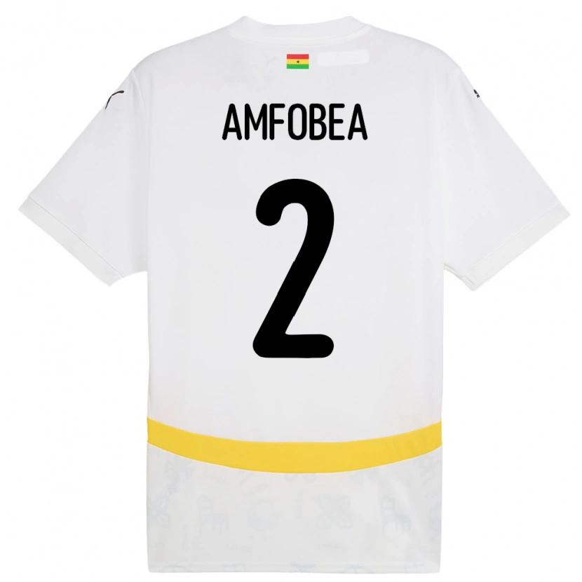 Danxen Kvinnor Ghana Gladys Amfobea #2 Vit Hemmatröja Matchtröjor 24-26 Tröjor T-Tröja