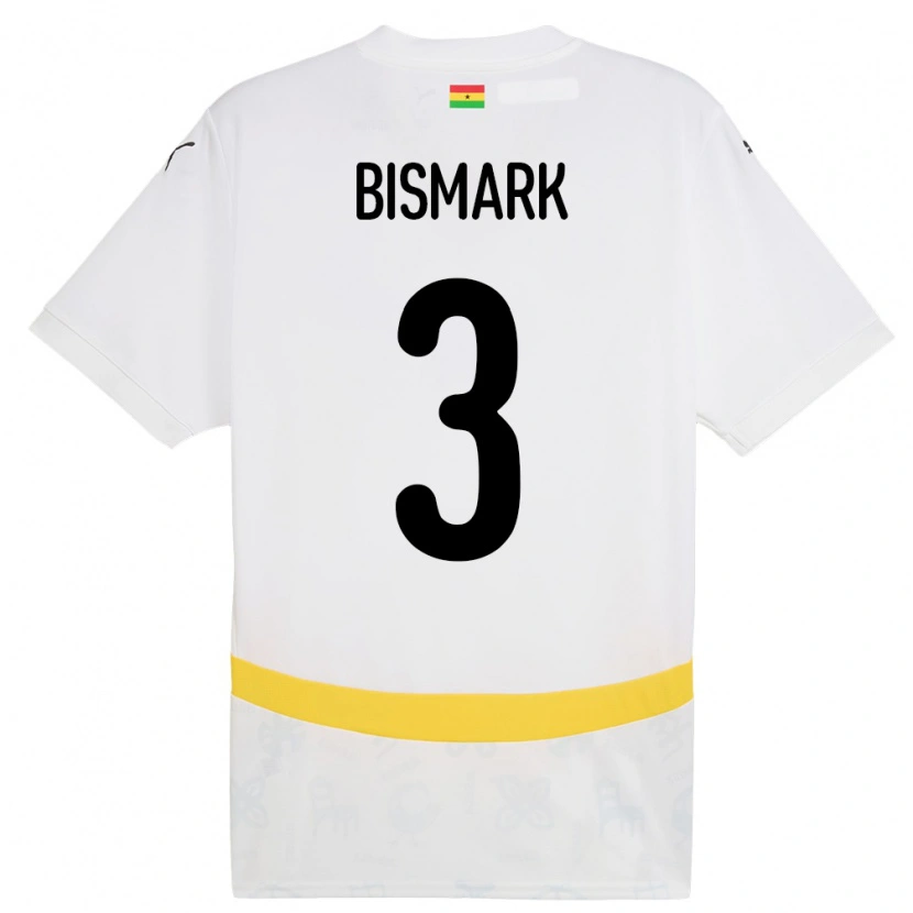 Danxen Kvinnor Ghana Anim Bismark #3 Vit Hemmatröja Matchtröjor 24-26 Tröjor T-Tröja