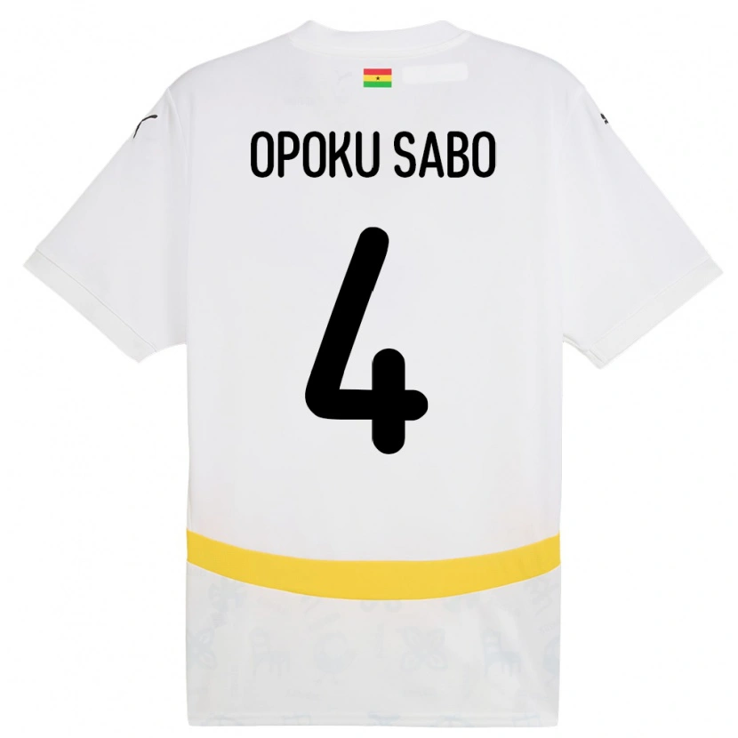 Danxen Kvinnor Ghana Alex Opoku Sabo #4 Vit Hemmatröja Matchtröjor 24-26 Tröjor T-Tröja