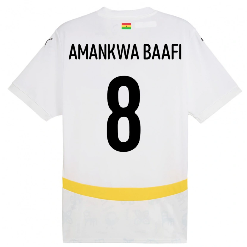 Danxen Kvinnor Ghana Yaw Amankwa Baafi #8 Vit Hemmatröja Matchtröjor 24-26 Tröjor T-Tröja