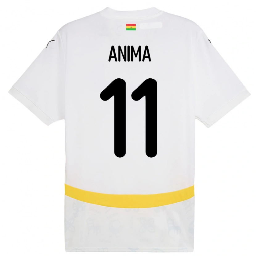 Danxen Kvinnor Ghana Naomi Anima #11 Vit Hemmatröja Matchtröjor 24-26 Tröjor T-Tröja