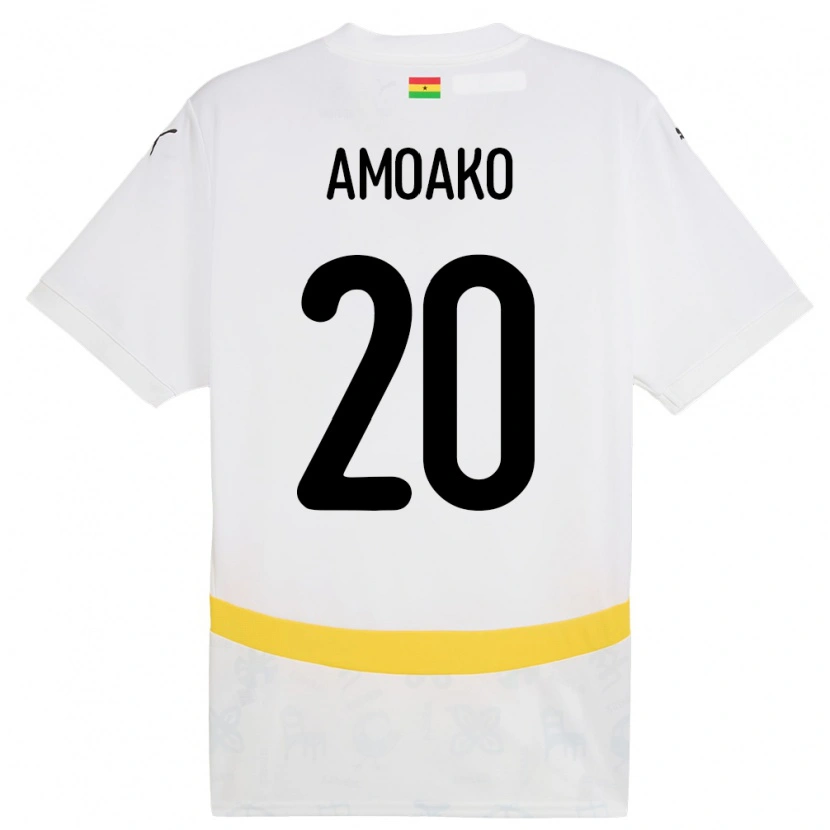 Danxen Kvinnor Ghana Linda Amoako #20 Vit Hemmatröja Matchtröjor 24-26 Tröjor T-Tröja